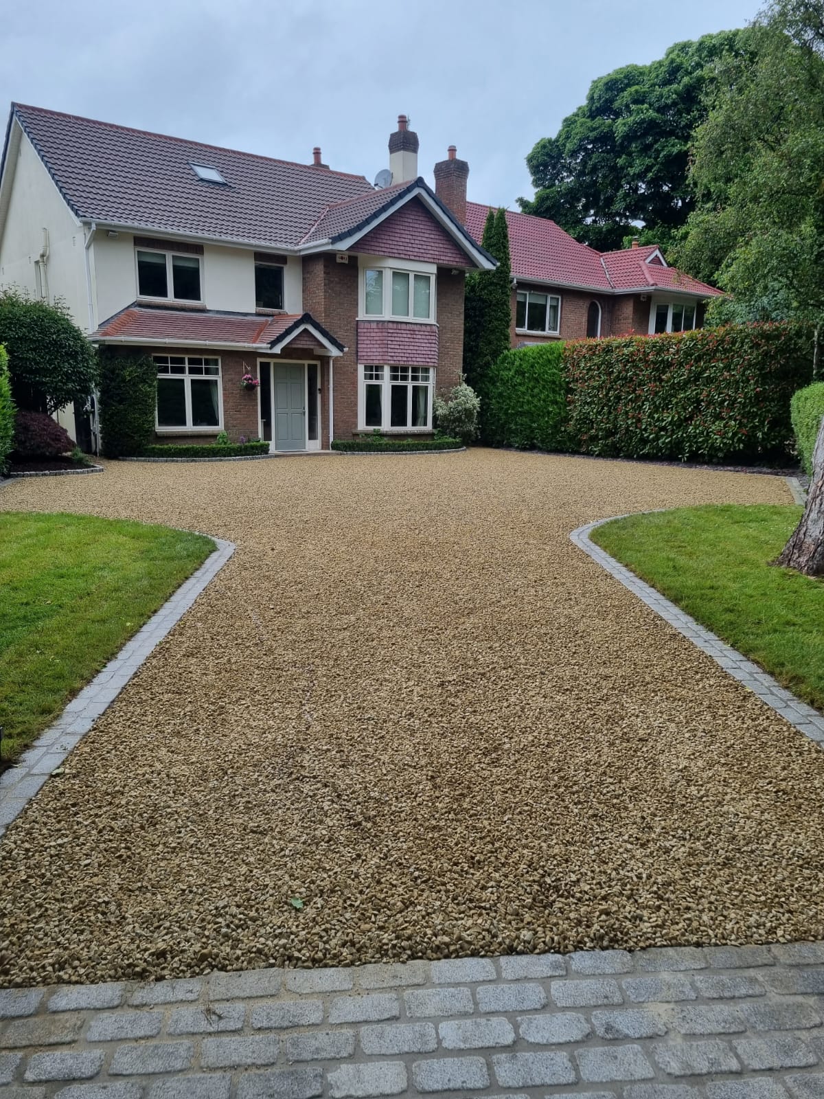 Golden gravel driveway